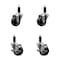 Service Caster 3'' SS Soft Rubber Wheel Swivel 1-1/8'' Expanding Stem Caster Set 2 Brakes, 4PK SCC-SSEX20S314-SRS-2-TLB-2-118 - alternate 1
